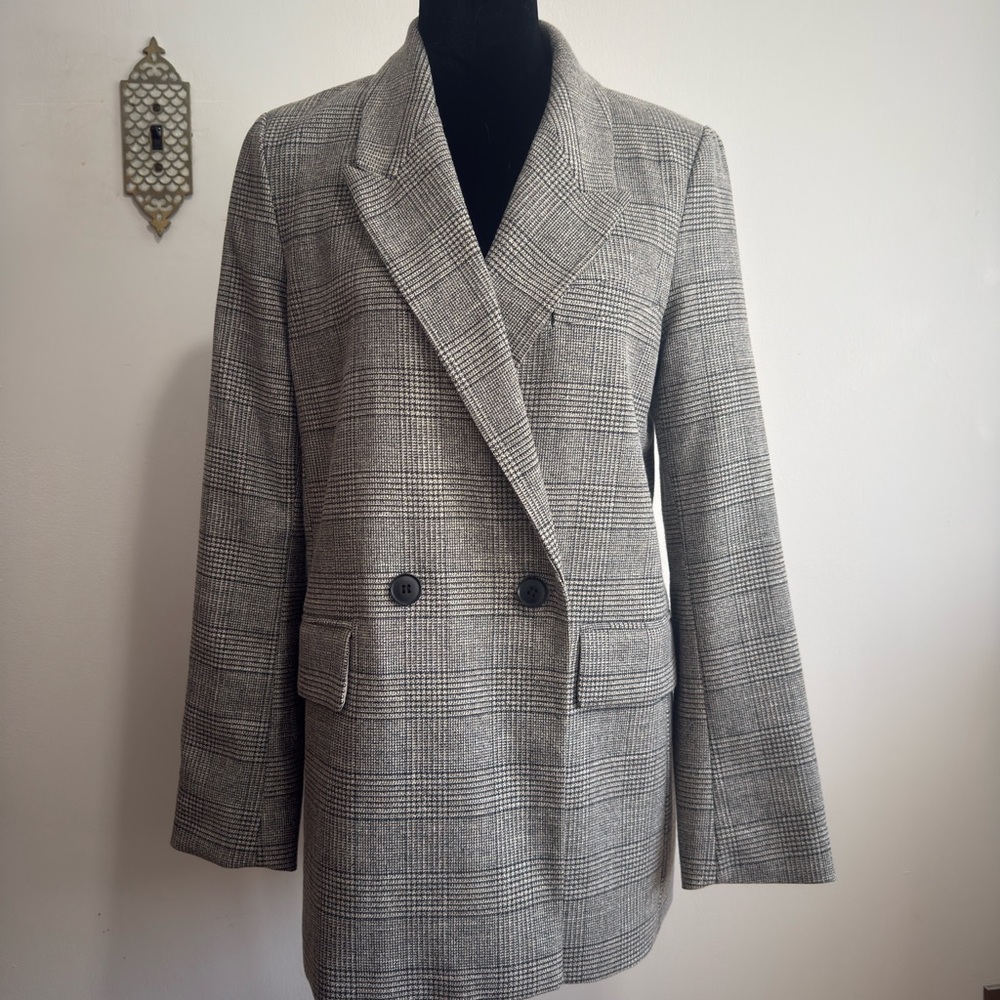 H&M Classic Gray Checkered Blazer